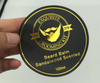 Label Negro de 1.5" Redondo con Foil Dorado.